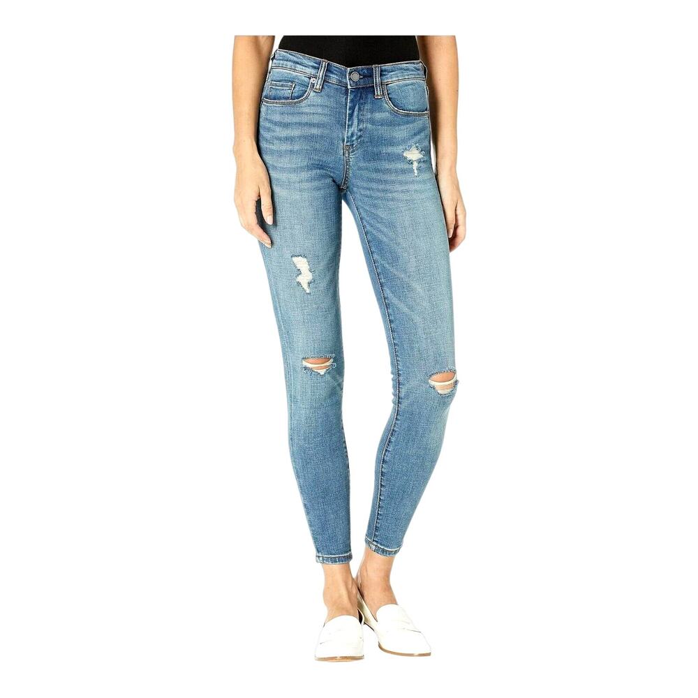 Blank NYC The Bond Mid Rise Skinny in Jersey Girls Distressed Jeans Size 26